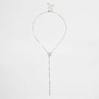 River Island Womens Rose Gold Tone Pave Disc Drop Necklace