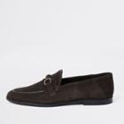 River Island Mens Suede Covered Snaffle Loafers