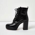 River Island Womens Patent Leather Platform Heel Boots
