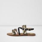 River Island Womens Leopard Print Strappy Sandals
