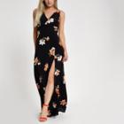River Island Womens Petite Floral V Neck Maxi Dress