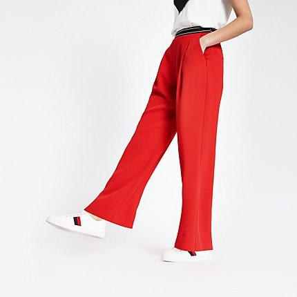 River Island Womens Elasticated Waist Wide Leg Pants