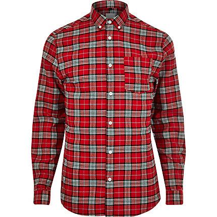 River Island Mens Check Button-up Shirt