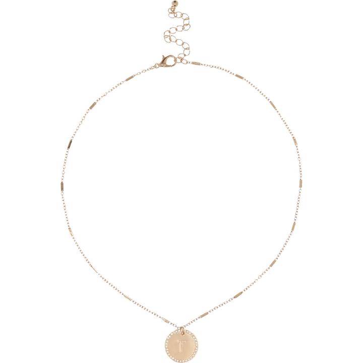 River Island Womens Gold Tone T Initial Necklace