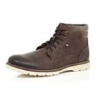River Island Mensbrown Cleated Sole Hiker Boots
