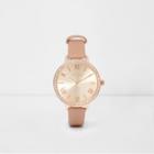 River Island Womens And Rose Gold Tone Diamante Watch