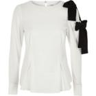 River Island Womens Mono Bow Shoulder Blouse