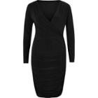 River Island Womens Ruched Long Sleeve Bodycon Dress