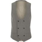 River Island Mens Stripe Double Breasted Suit Vest