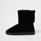 River Island Womens Bow Back Fur Lined Short Boots