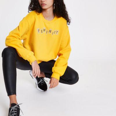 River Island Womens 'feminist' Cropped Sweatshirt