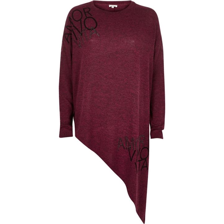 River Island Womens Amour Print Asymmetric Top