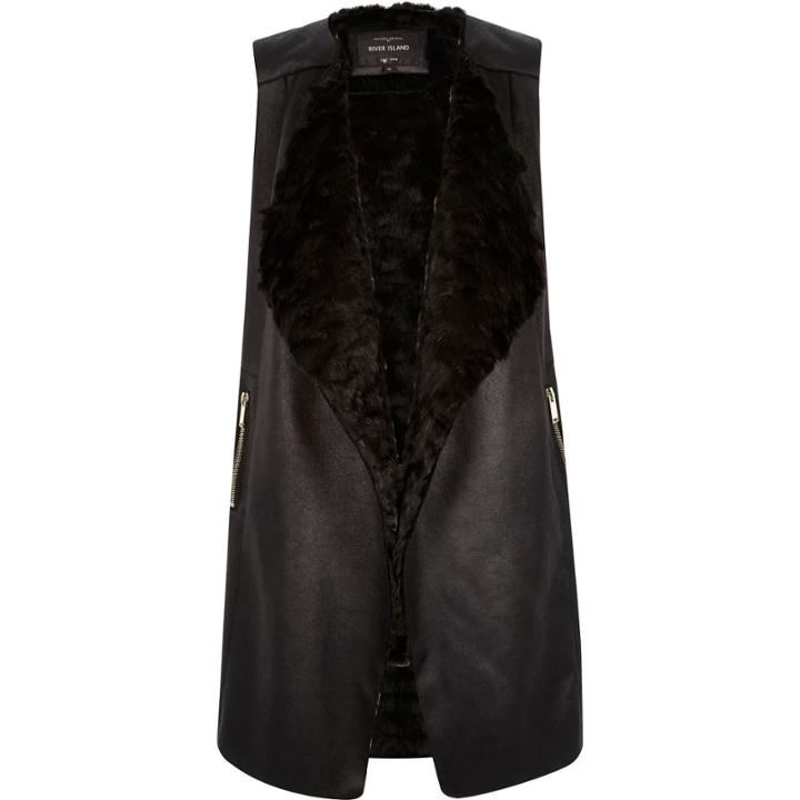 River Island Womens Faux Suede Sleeveless Jacket