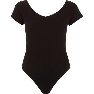 River Island Womens Rib V Neck Bodysuit