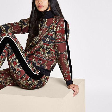 River Island Womens Ri 30 Scarf Print Tracksuit Top