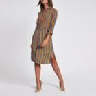 River Island Womens Stripe Twist Front Shirt Dress
