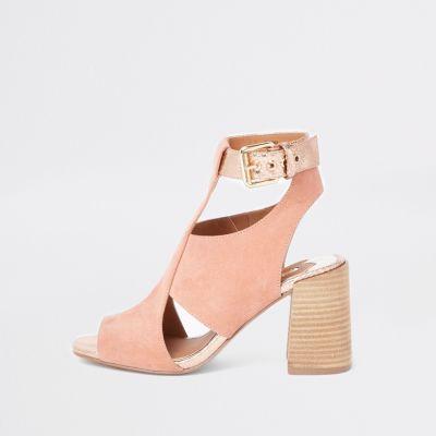 River Island Womens Cut Out Block Heel Shoe Boots