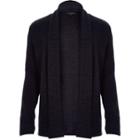 River Island Mensnavy Knitted Textured Cardigan