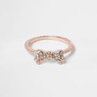 River Island Womens Gold Tone Bow Ring