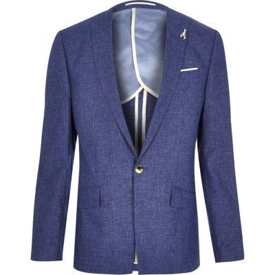 River Island Mens Linen Slim Fit Suit Jacket