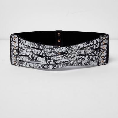 River Island Womens White Snake Print Lattice Belt