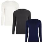 River Island Mens Rib Slim Fit T-shirt Multipack