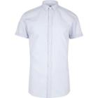 River Island Menslight Micro Collar Short Sleeve Shirt