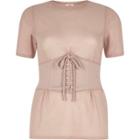 River Island Womens Nude Corset Front Fitted T-shirt