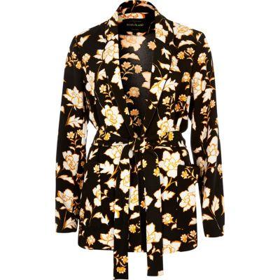 River Island Womens Floral Print Belted Jacket