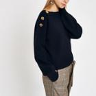 River Island Womens Boat Neck Button Detail Jumper