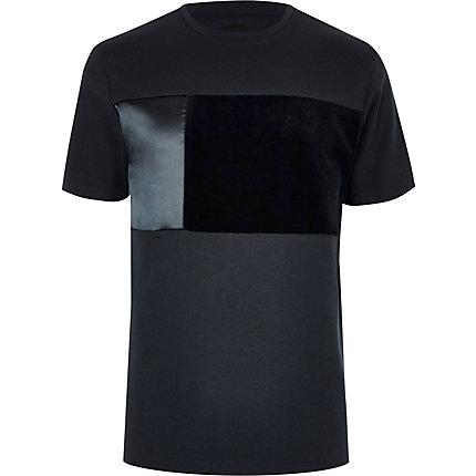 River Island Mens Big And Tall Block Crew Neck T-shirt