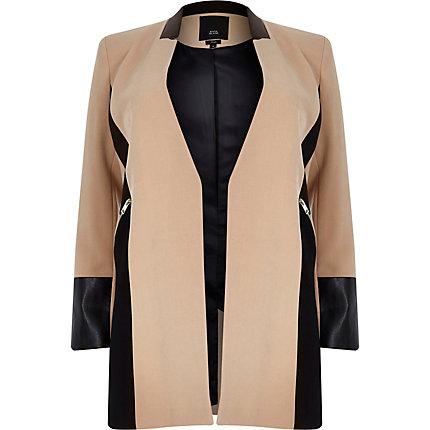 River Island Womens Plus Leather Trim Contrast Jacket