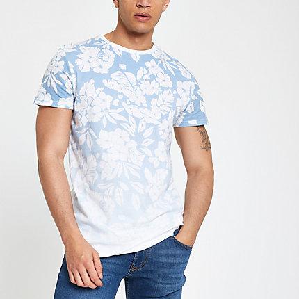 Mens Bellfield Ombre Floral Print T-shirt