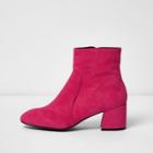 River Island Womens Suede Block Heel Ankle Boots