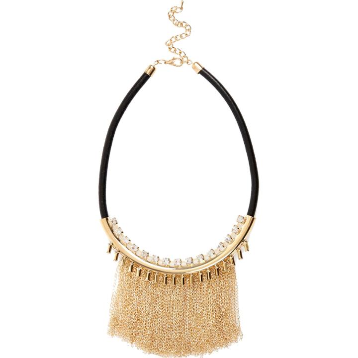 River Island Womens Gold Tone Fringed Necklace