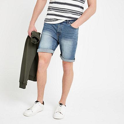 Mens Bellfield Vintage Wash Denim Shorts