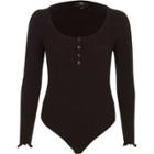 River Island Womens Petite Fitted Long Sleeve Bodysuit