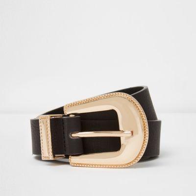 River Island Womens Gold Tone Western Buckle Belt