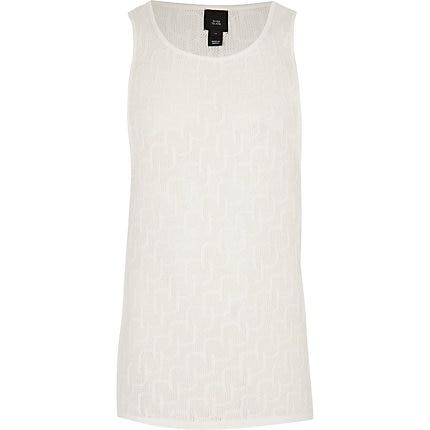 River Island Mens Slim Fit Knitted Mesh Vest