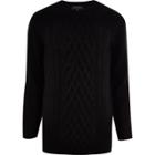 River Island Mens Fluffy Cable Knit Sweater