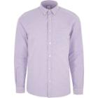 River Island Mens Purple Button-down Oxford Shirt