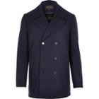 River Island Mens Smart Textured Double Breasted Pea Coat