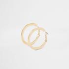 River Island Womens Gold Tone Flat Textured Hoop Earrings