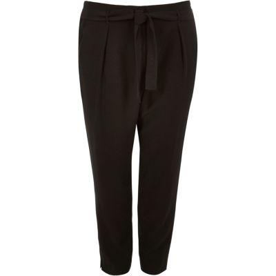 River Island Womens Ri Plus Soft Tie Tapered Pants