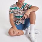 River Island Mens White Aztec Print Short Sleeve Shirt