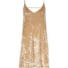 River Island Womens Gold Marble Velvet Mini Slip Dress