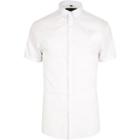 River Island Mens White Muscle Fit Short Sleeve Shirt