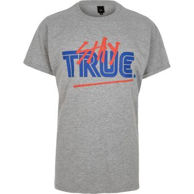 River Island Mens Marl 'stay True' Print T-shirt