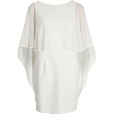 River Island Womens White Cape Bodycon Dress