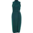 River Island Womens High Neck Wrap D-ring Midi Dress
